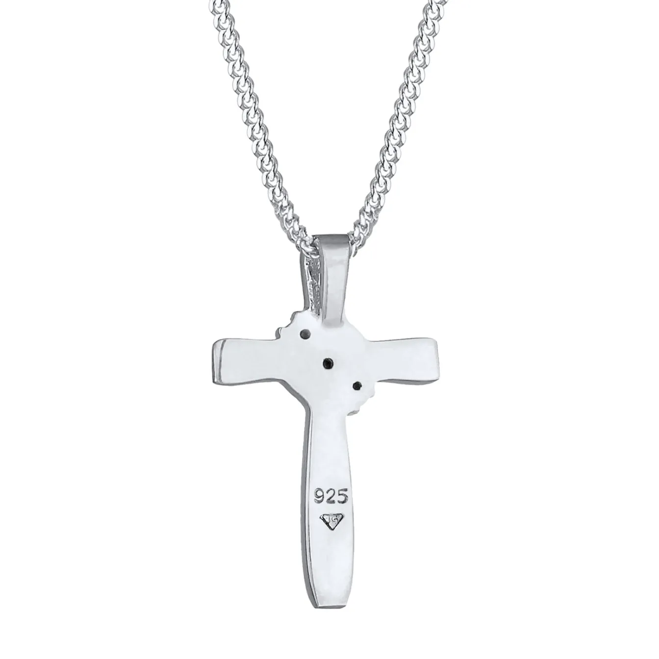 Elli "Halskette Kreuz | Kristall (Weiß)< Roségold|Symbol-schmuck