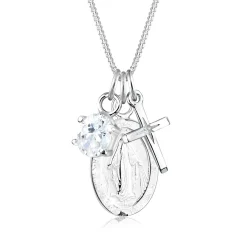 Elli "Halskette Kreuz | Zirkonia (Weiß)< Vergoldet|Symbol-schmuck