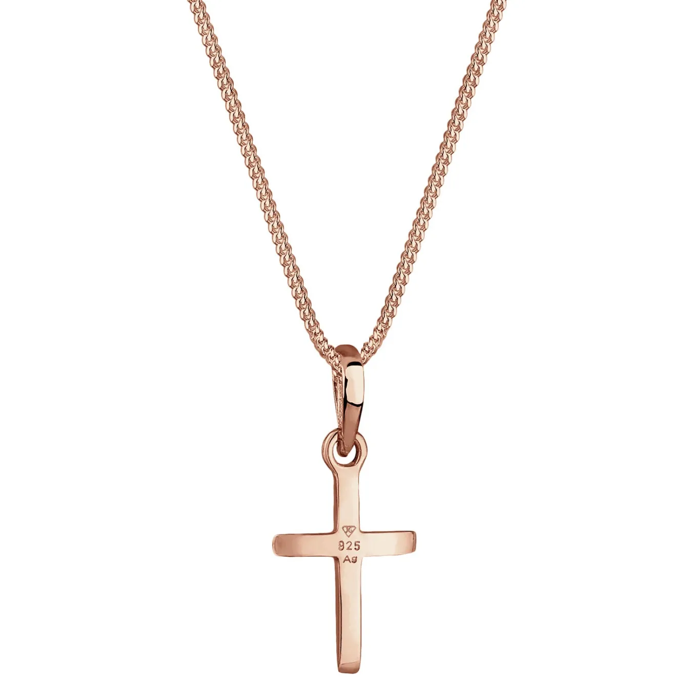 Elli "Halskette Kreuz Basic< Roségold|Symbol-schmuck