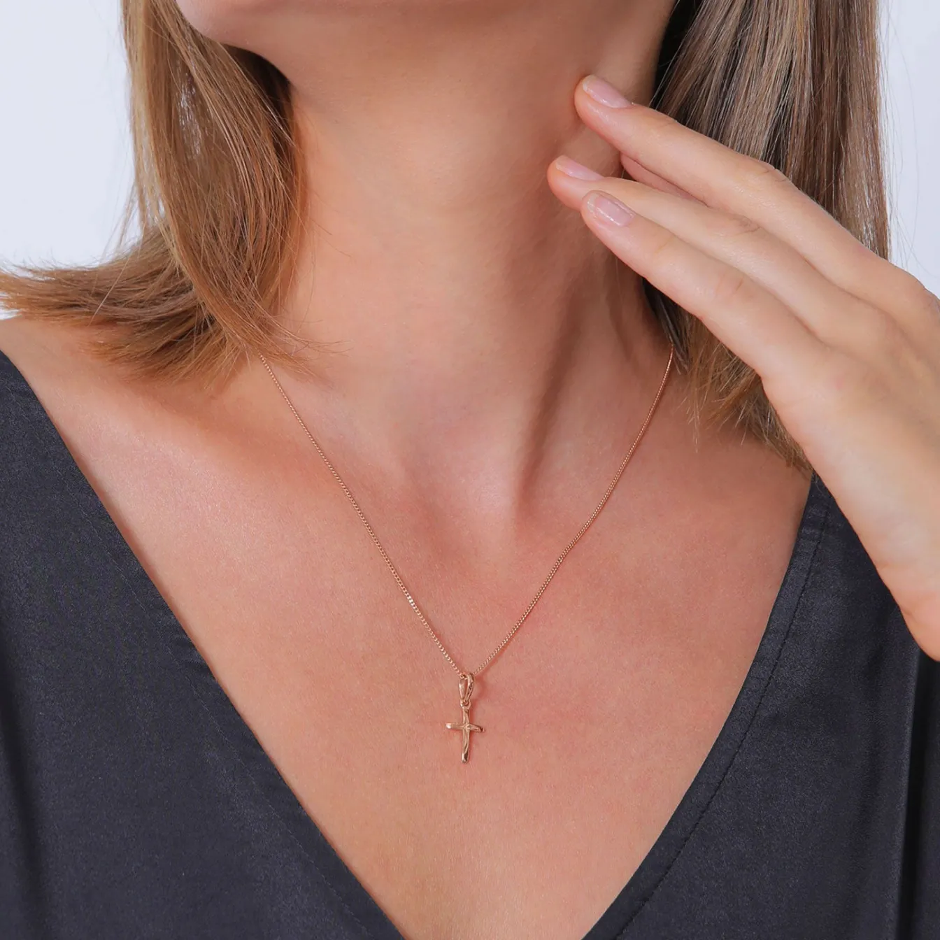 Elli "Halskette Kreuz Basic< Roségold|Symbol-schmuck