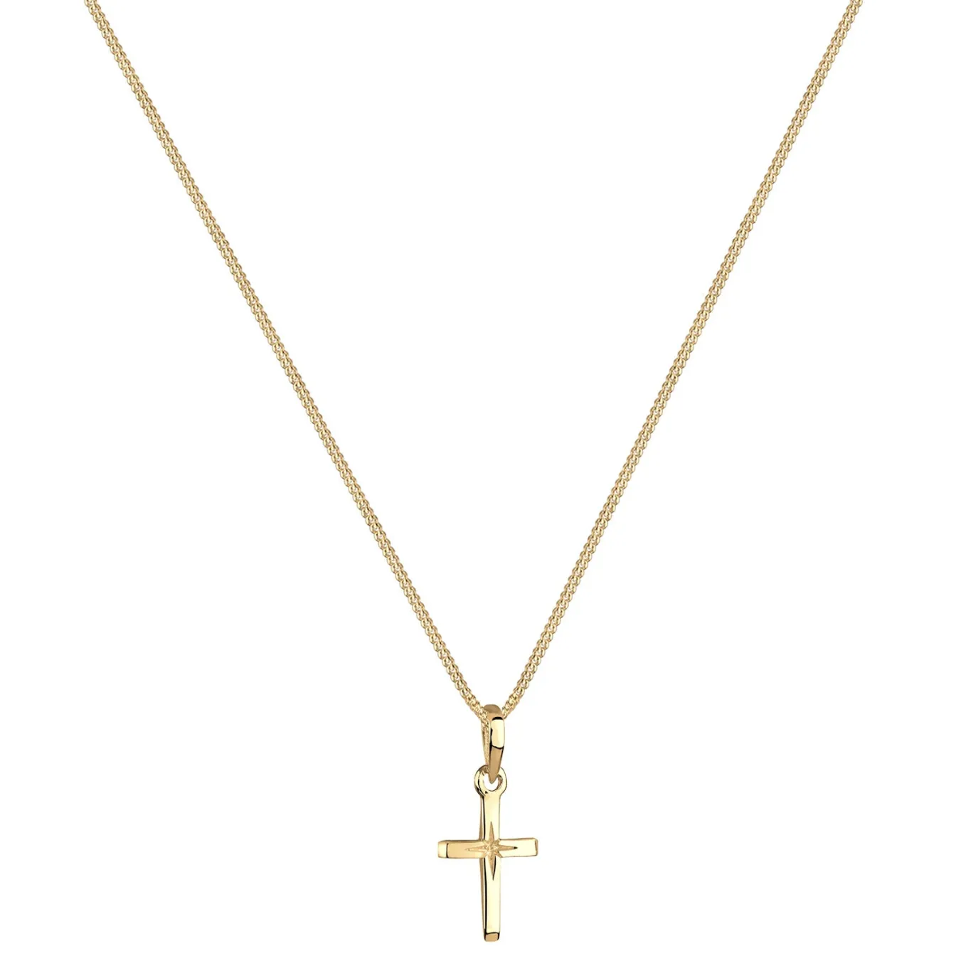 Elli "Halskette Kreuz Basic< Roségold|Symbol-schmuck