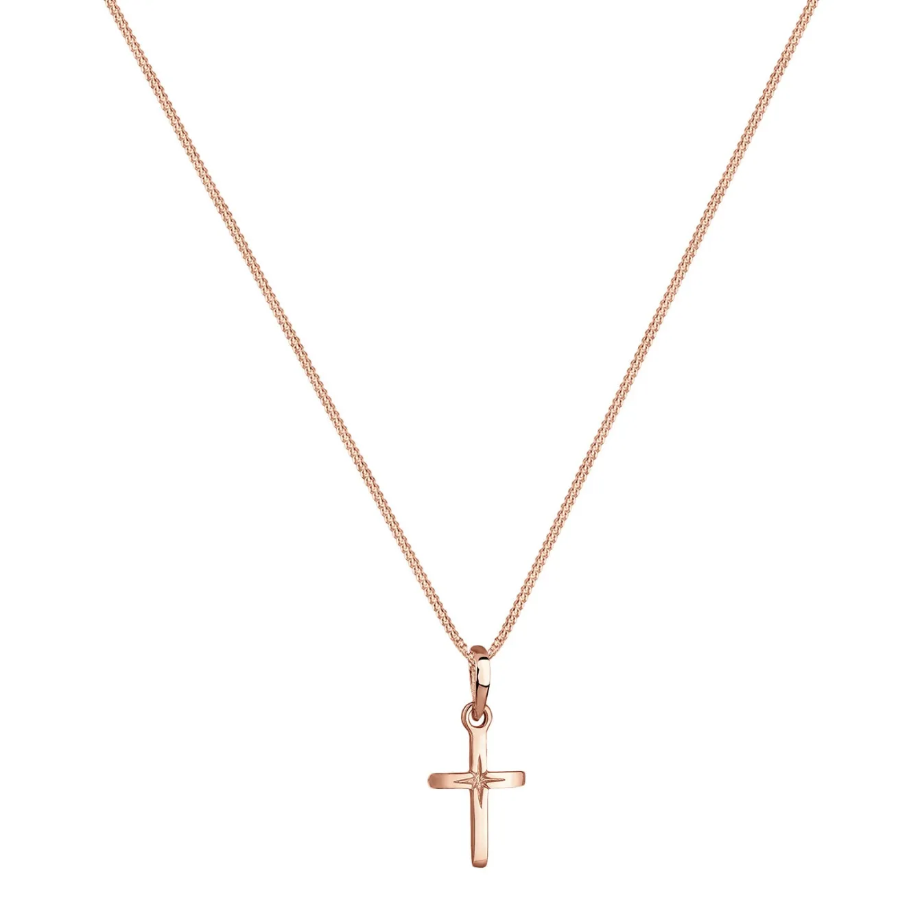 Elli "Halskette Kreuz Basic< Roségold|Symbol-schmuck