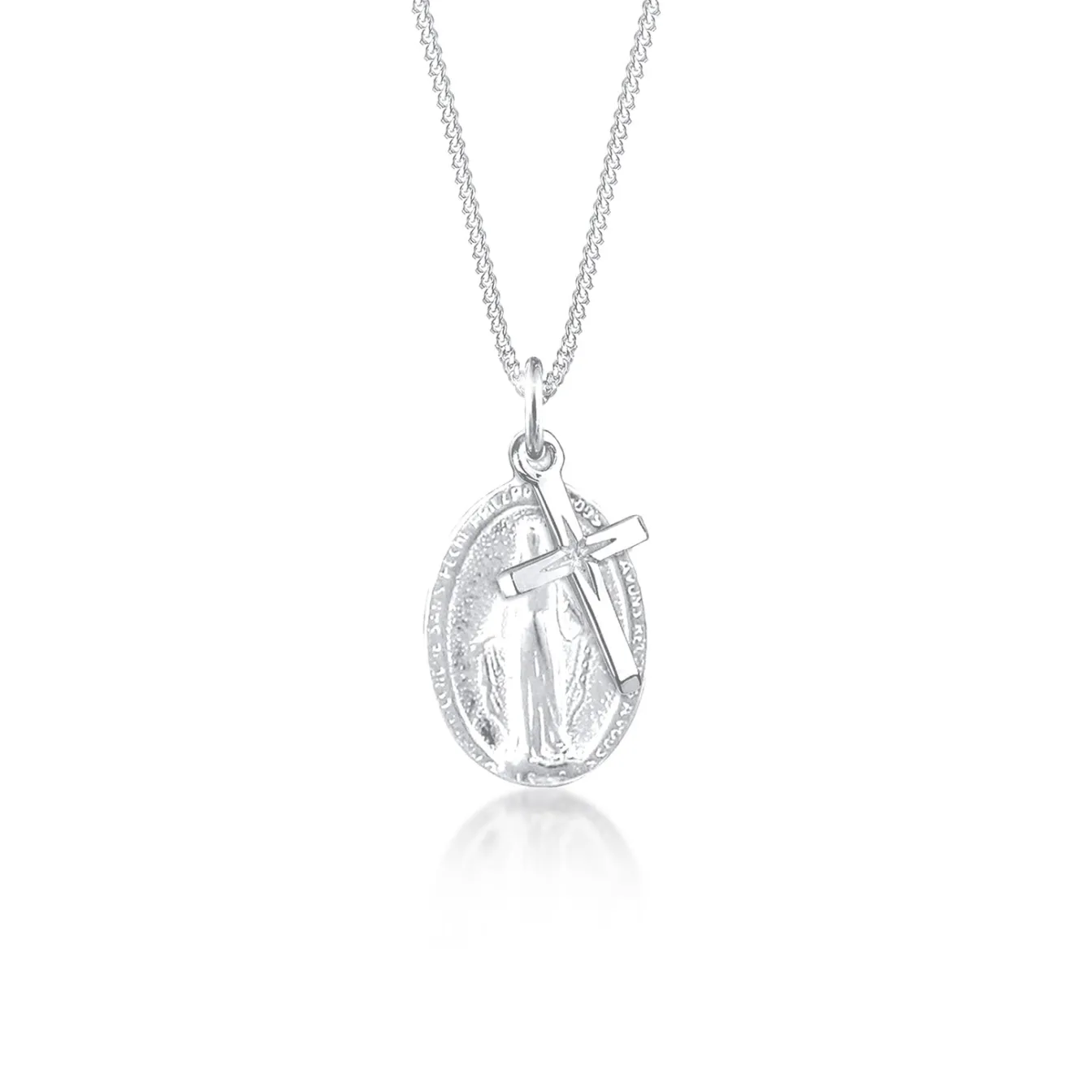 Elli "Halskette Marienbild Kreuz< Roségold|Symbol-schmuck