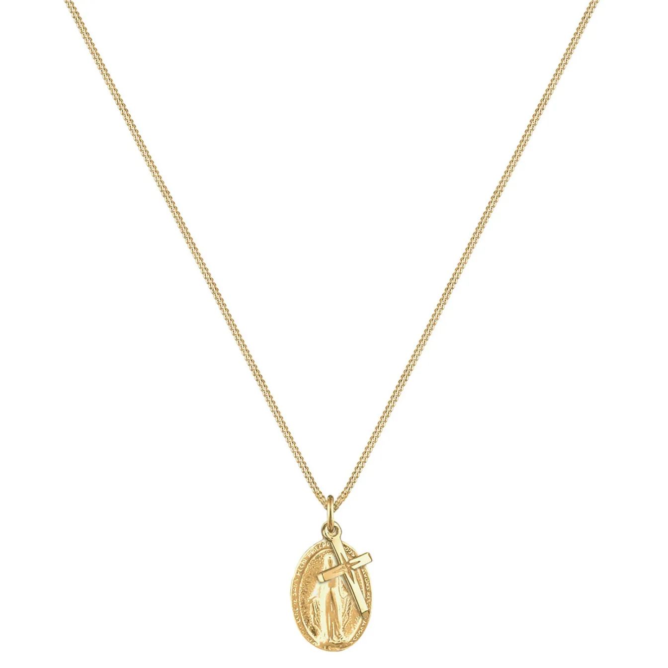 Elli "Halskette Marienbild Kreuz< Roségold|Symbol-schmuck