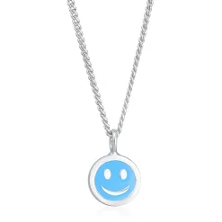 Elli "Halskette mit Smiling Face Anhänger | Emaille (Orange)<Kinder Kinderschmuck