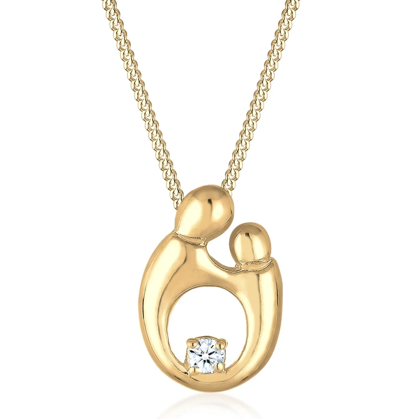 Elli "Halskette Mutter Kind | Diamant (Weiß, 0,03 ct)< Halsketten|Silber