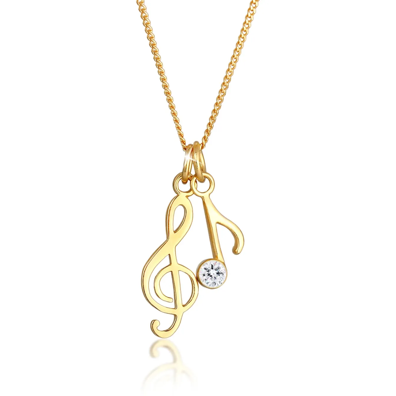 Elli "Halskette Notenschlüssel | Kristall (Weiß)< Symbol-schmuck|Halsketten