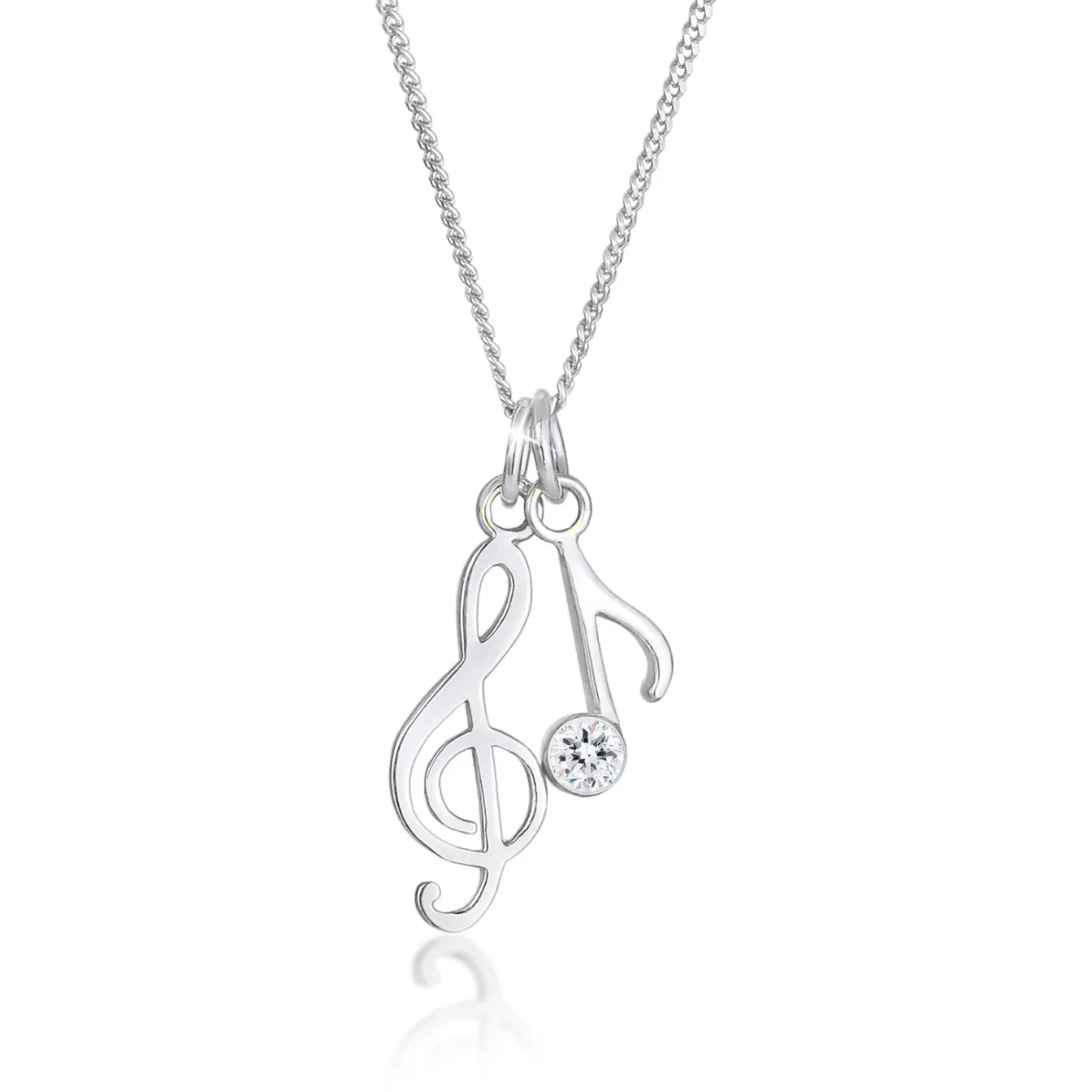 Elli "Halskette Notenschlüssel | Kristall (Weiß)< Symbol-schmuck|Halsketten