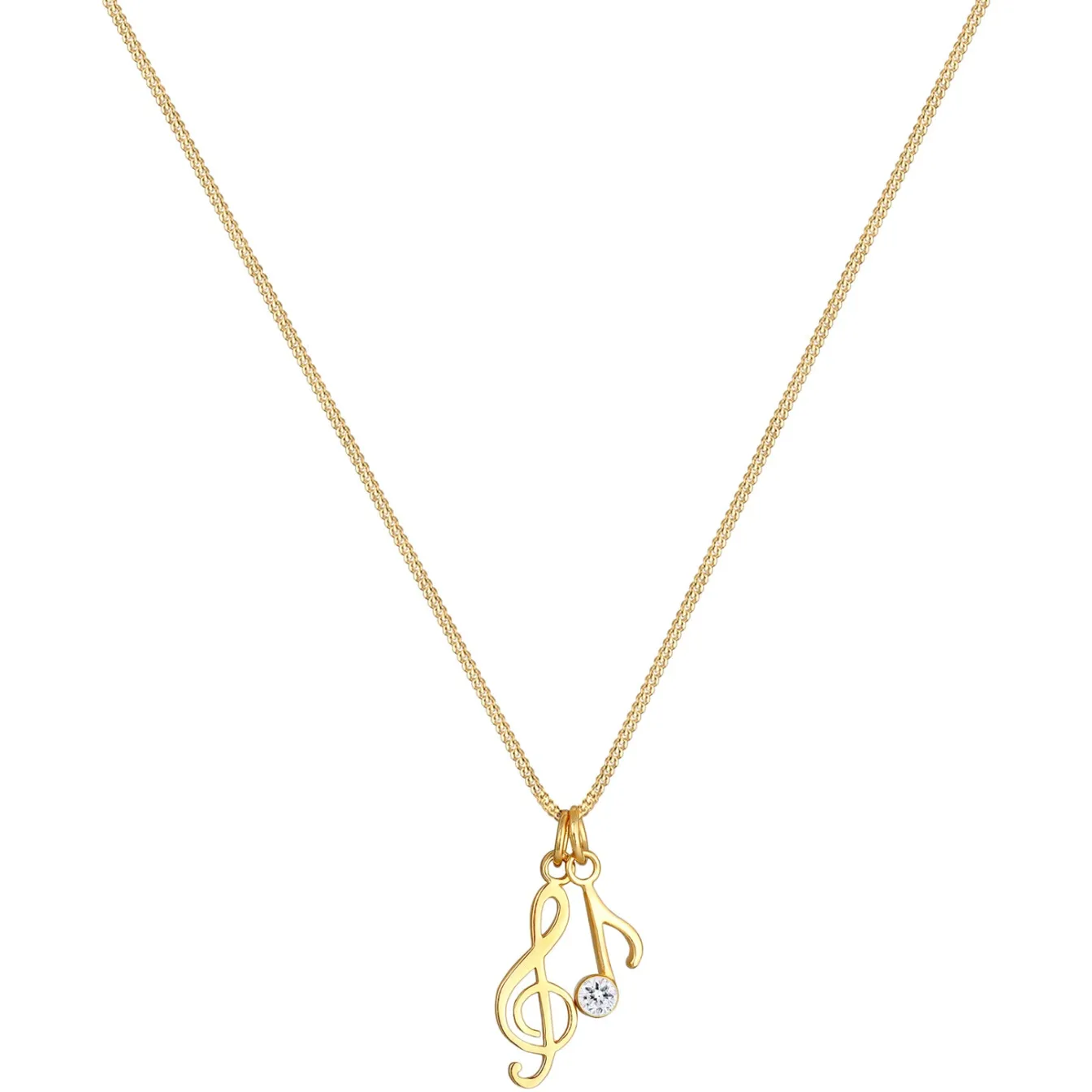 Elli "Halskette Notenschlüssel | Kristall (Weiß)< Symbol-schmuck|Halsketten