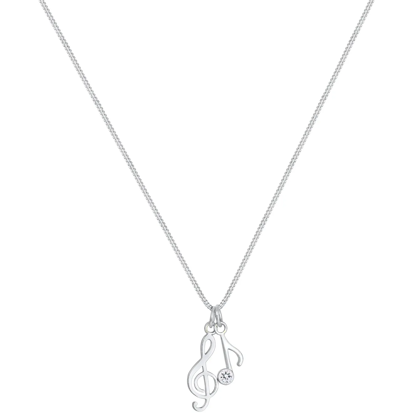 Elli "Halskette Notenschlüssel | Kristall (Weiß)< Symbol-schmuck|Halsketten