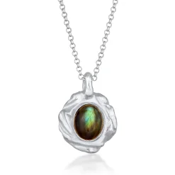 Elli "Halskette Organic Oval | Labradorit (Grau)< Letzte Chance|Halsketten