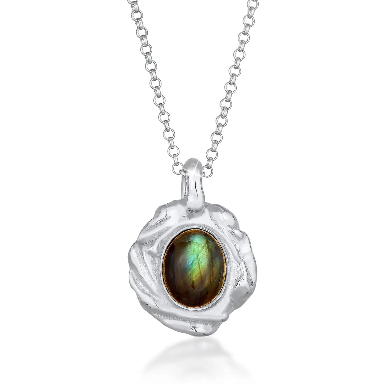 Elli "Halskette Organic Oval | Labradorit (Grau)< Letzte Chance|Halsketten