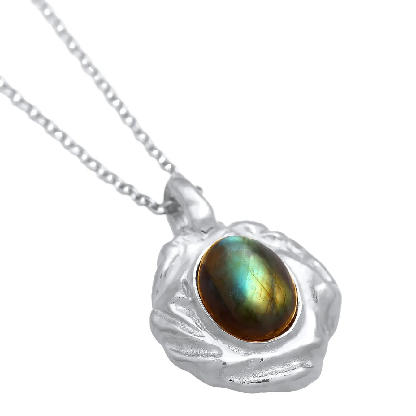 Elli "Halskette Organic Oval | Labradorit (Grau)< Letzte Chance|Halsketten
