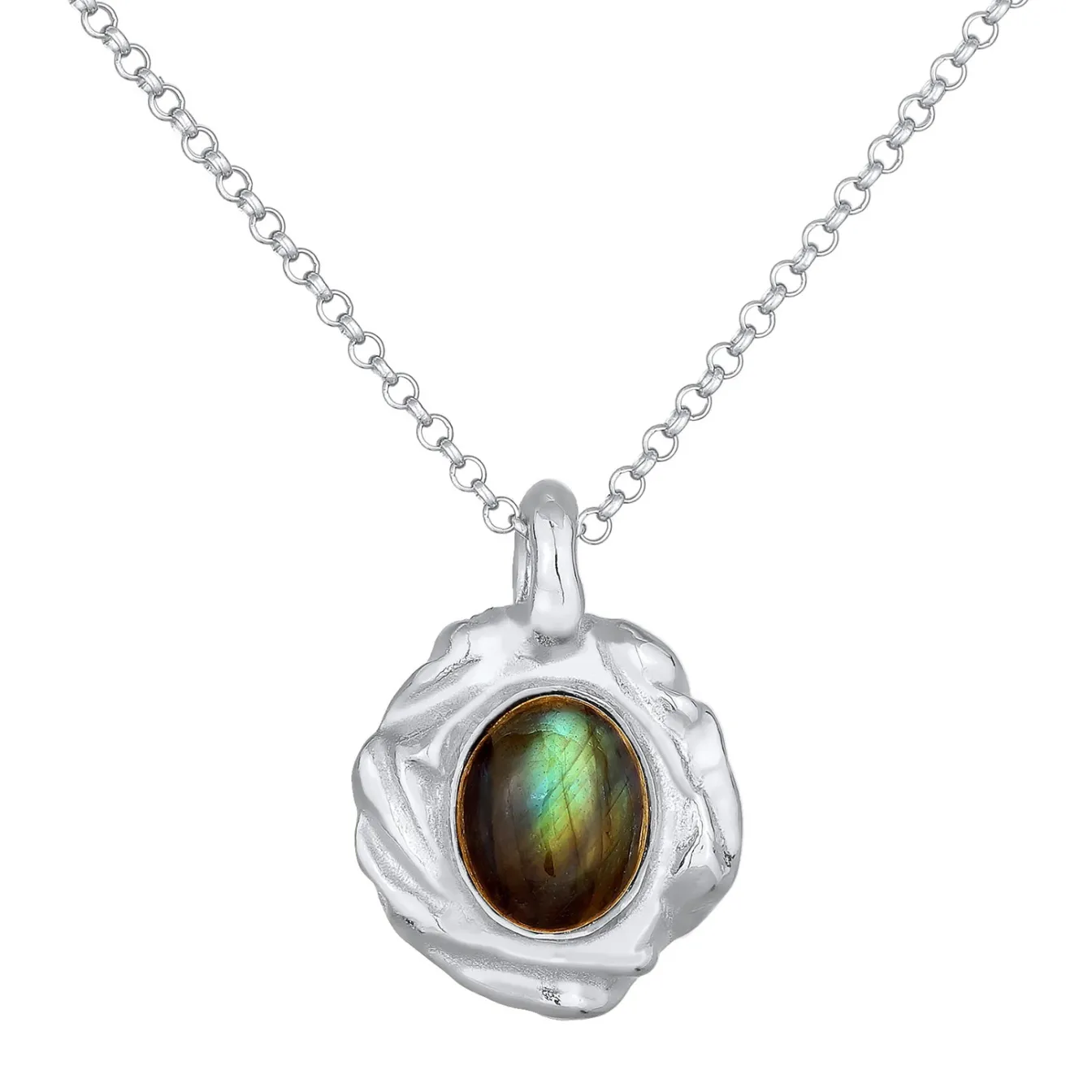 Elli "Halskette Organic Oval | Labradorit (Grau)< Letzte Chance|Halsketten