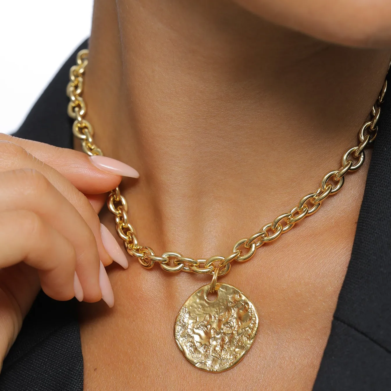 Elli "Halskette Ornament Anhänger< Vergoldet|Symbol-schmuck
