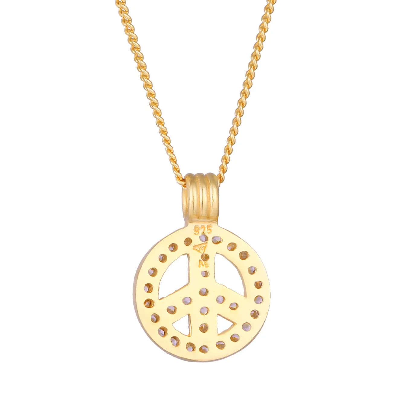 Elli "Halskette Peace | Zirkonia (Weiß)< Roségold|Halsketten