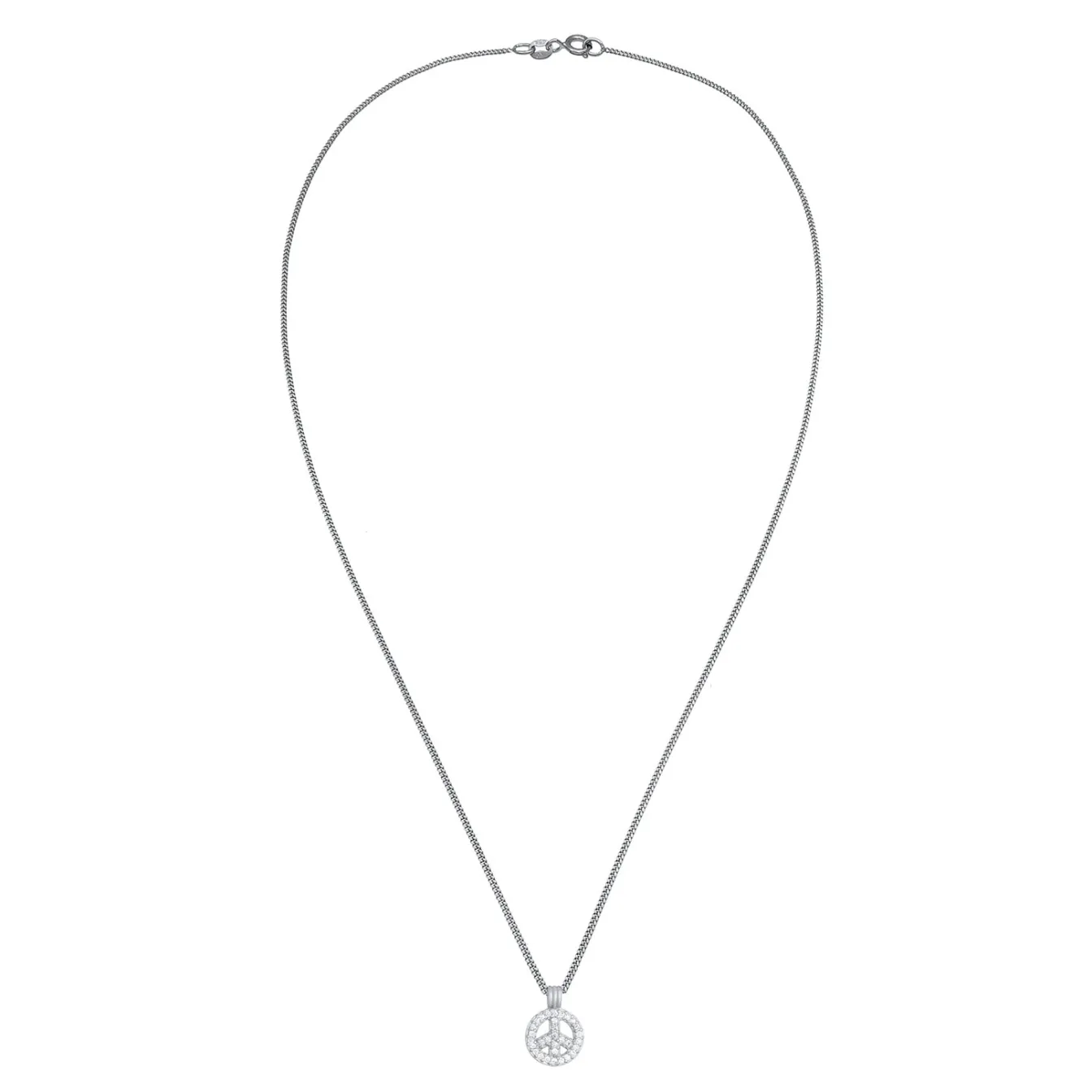 Elli "Halskette Peace | Zirkonia (Weiß)< Roségold|Halsketten