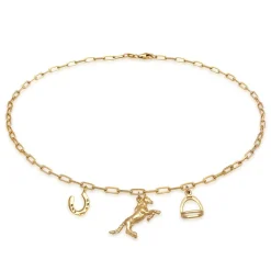 Elli "Halskette Pferd Hufeisen Anhänger< Vergoldet|Symbol-schmuck