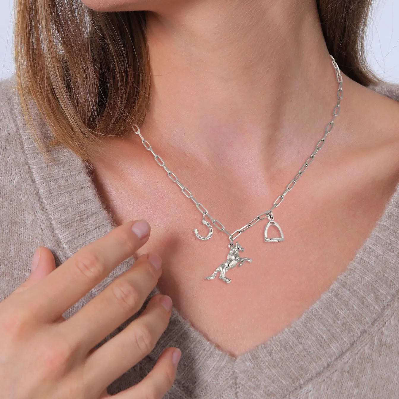 Elli "Halskette Pferd Hufeisen Anhänger< Vergoldet|Symbol-schmuck