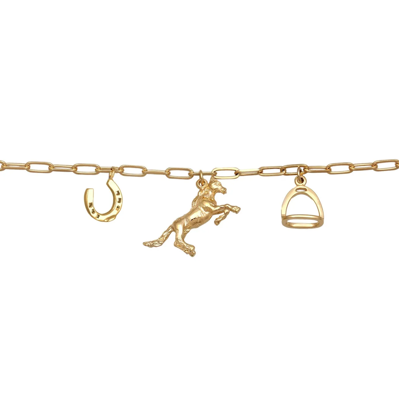 Elli "Halskette Pferd Hufeisen Anhänger< Vergoldet|Symbol-schmuck