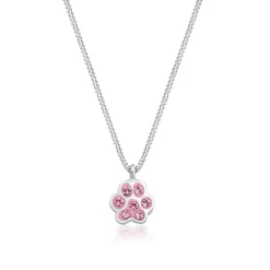 Elli "Halskette Pfote | Kristall (Rosa)<Kinder Kinderschmuck