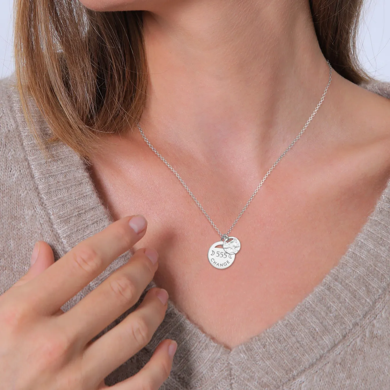 Elli "Halskette Plättchen 555 Change< Symbol-schmuck|Letzte Chance