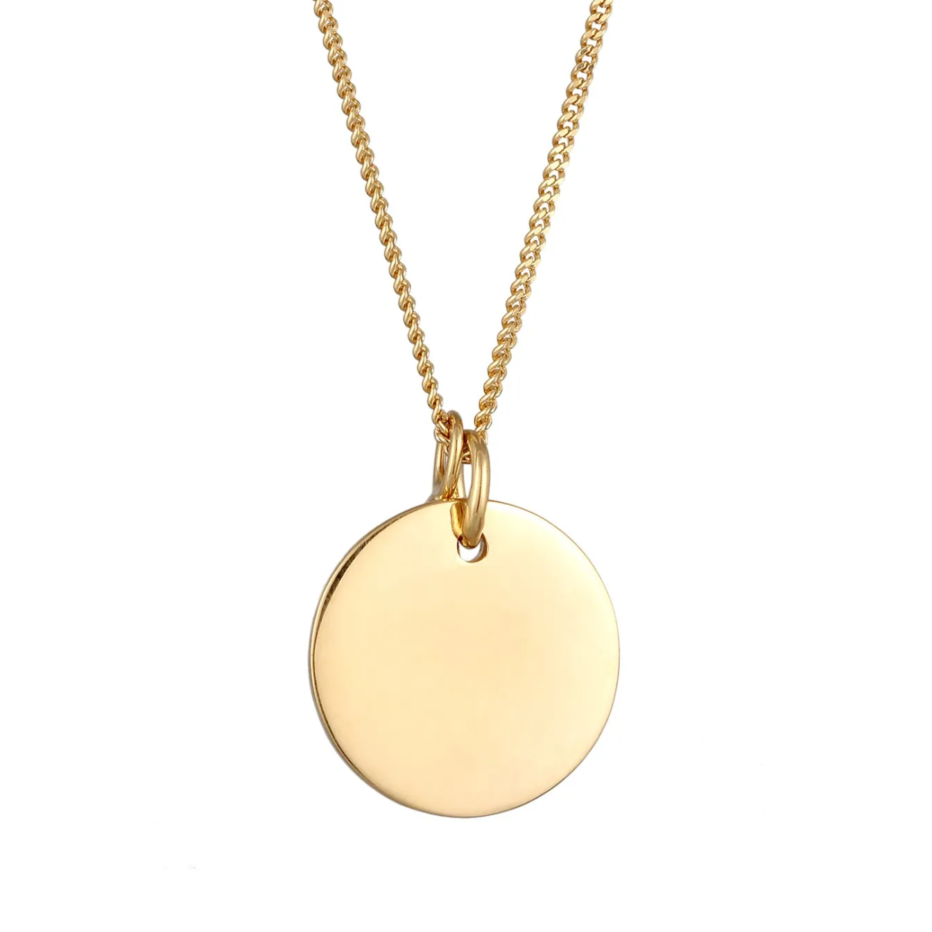 Elli "Halskette Plättchen Kreuz | Zirkonia (Weiß)< Vergoldet|Symbol-schmuck