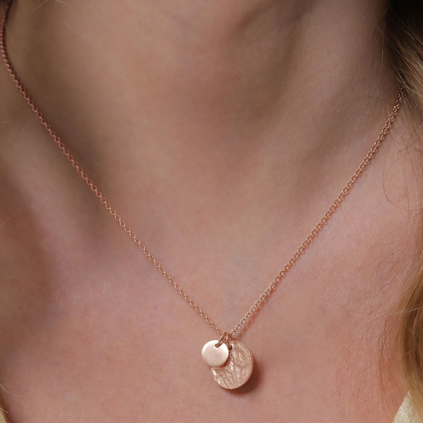 Elli "Halskette Plättchen Organic< Silber|Roségold