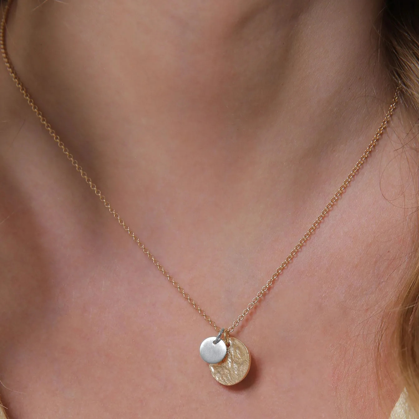 Elli "Halskette Plättchen Organic< Silber|Roségold