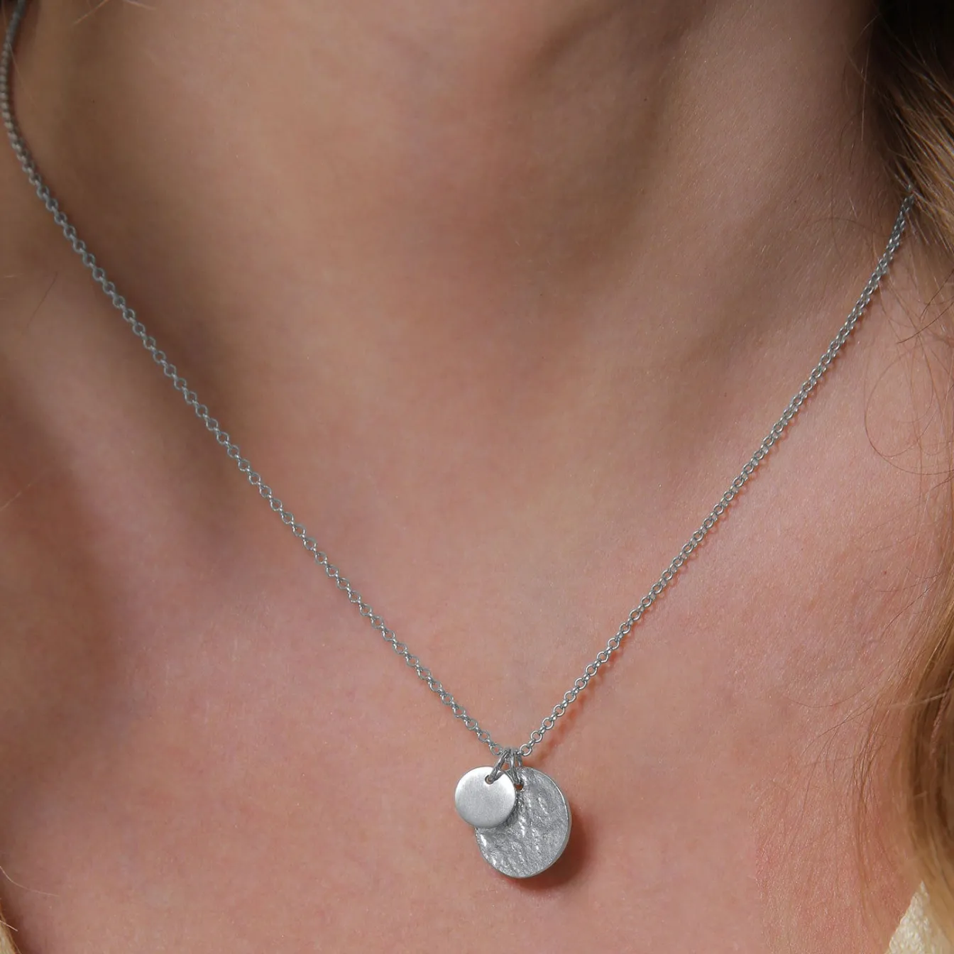 Elli "Halskette Plättchen Organic< Silber|Roségold