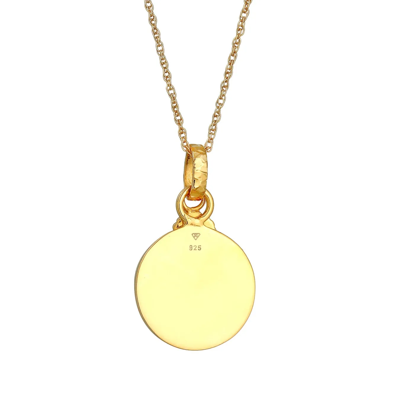 Elli "Halskette Plättchen Sonne | Synthetischer Opal (Weiß)< Symbol-schmuck|Halsketten