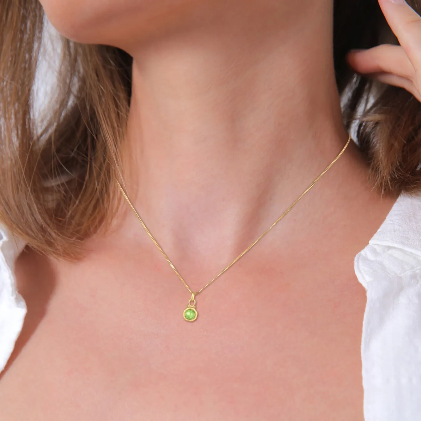 Elli "Halskette Rund | Peridot (Grün)< Halsketten|Edelsteine