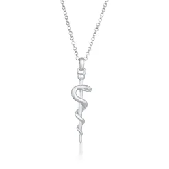 Elli "Halskette Schlangenstab< Symbol-schmuck|Halsketten