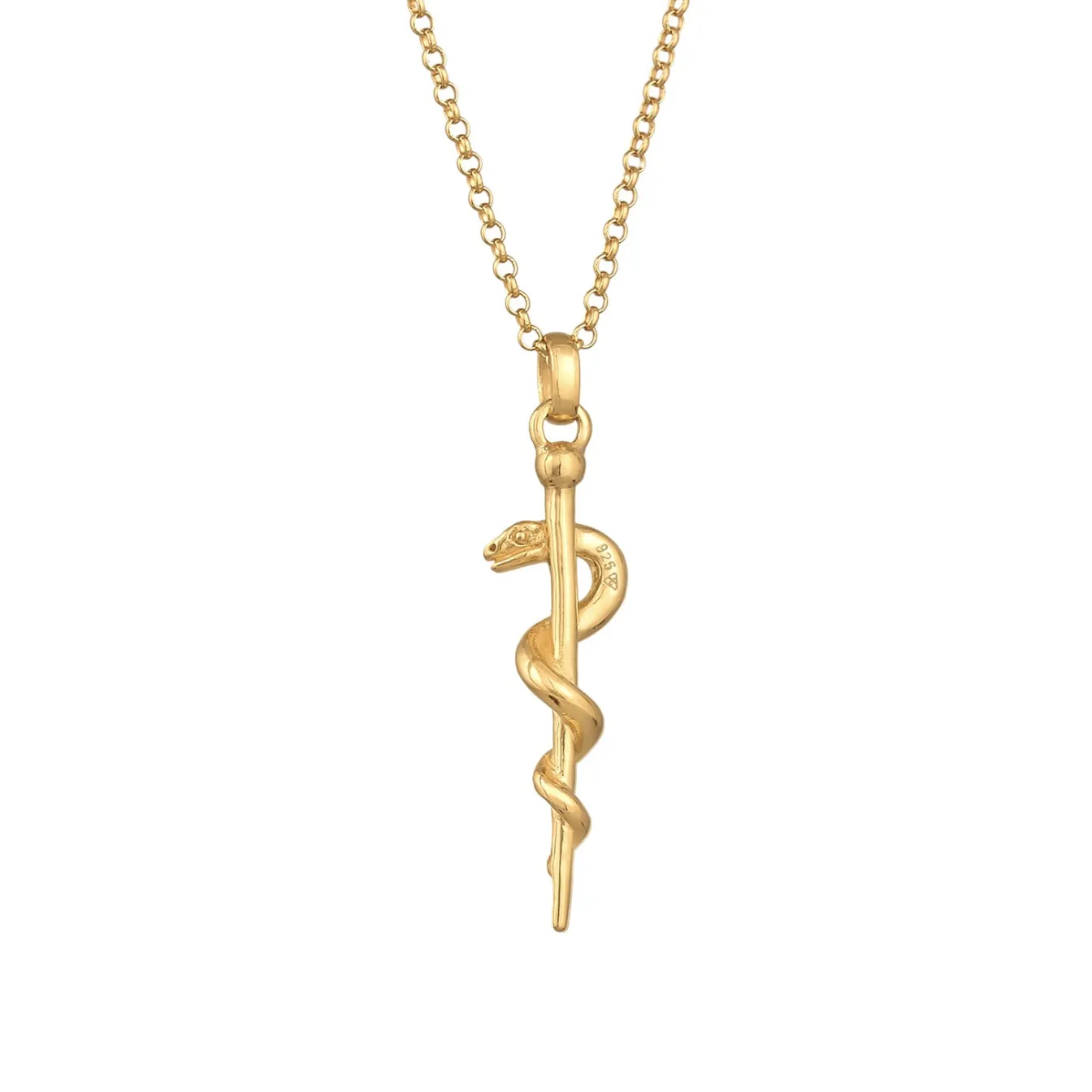Elli "Halskette Schlangenstab< Symbol-schmuck|Halsketten
