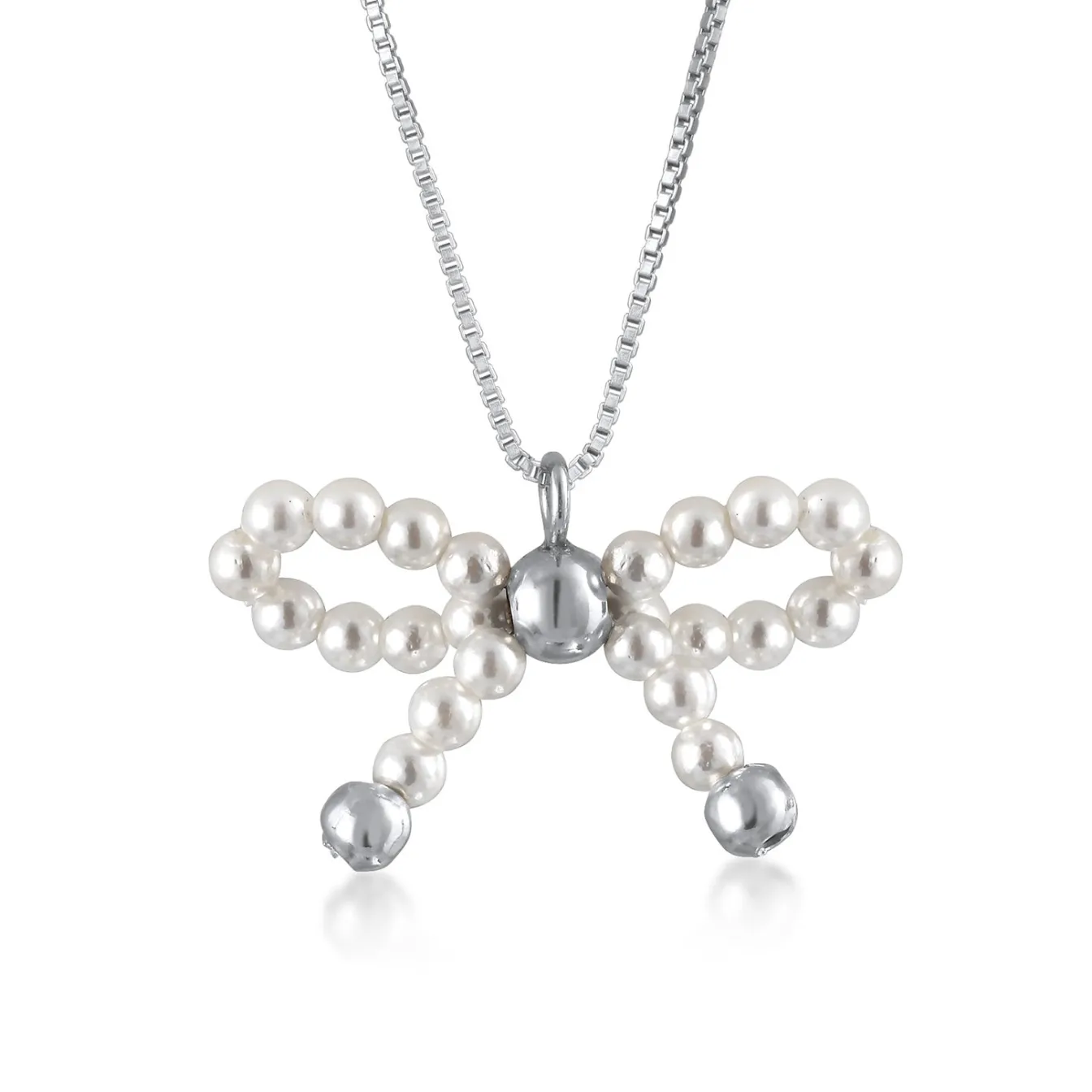 Elli "Halskette Schleife | Muschelkernperlen< Vergoldet|Symbol-schmuck