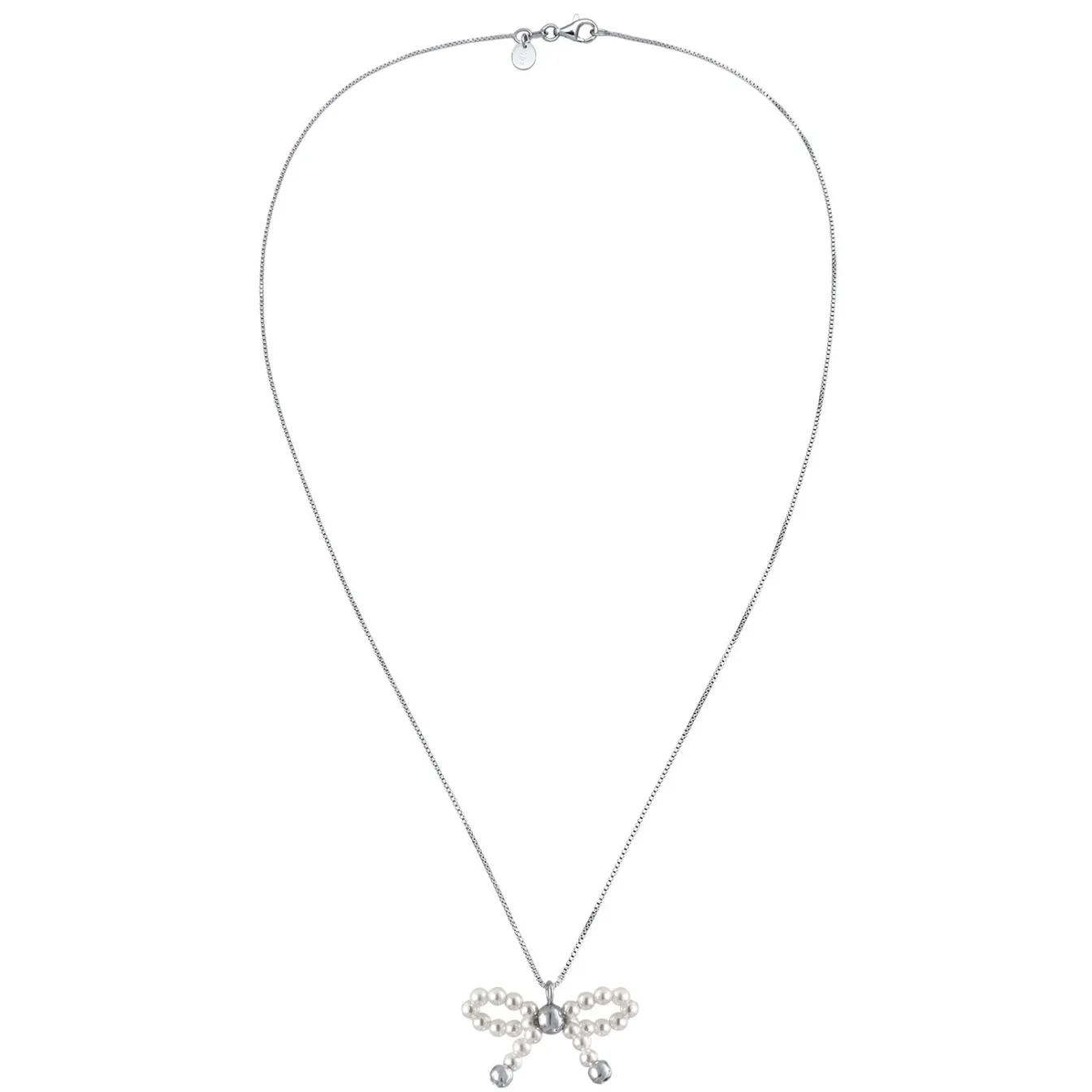 Elli "Halskette Schleife | Muschelkernperlen< Vergoldet|Symbol-schmuck