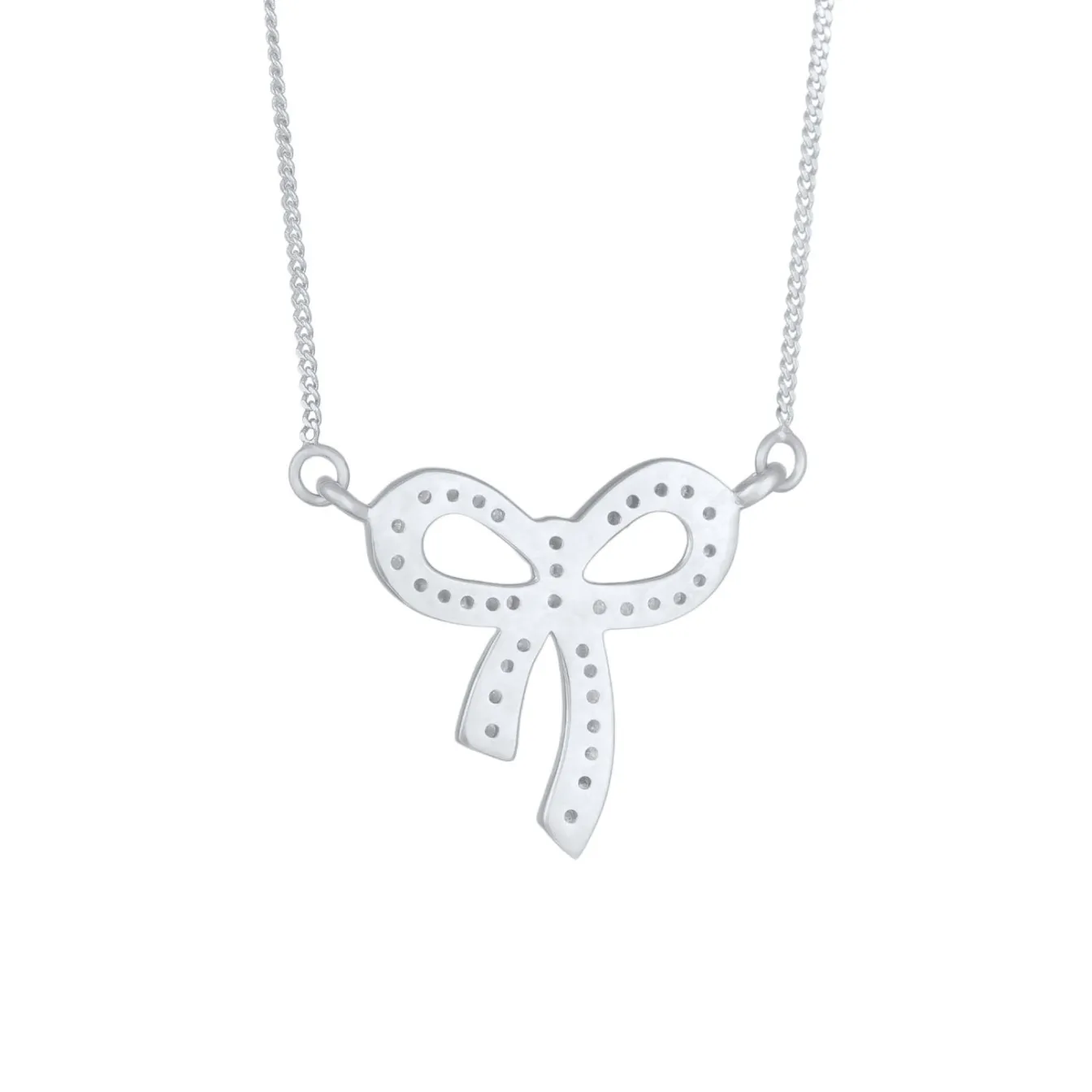 Elli "Halskette Schleife | Zirkonia (Weiß)< Vergoldet|Symbol-schmuck