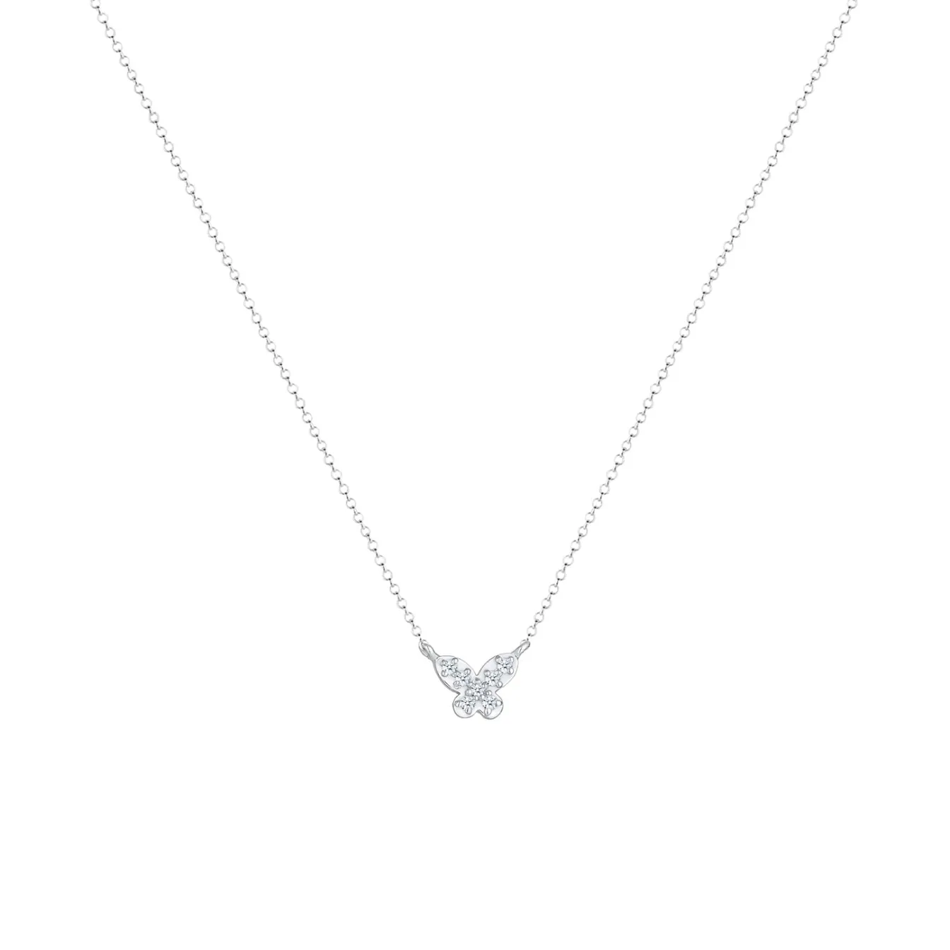 Elli "Halskette Schmetterling | Diamant (Weiß, 0,105 ct)< Halsketten|Silber