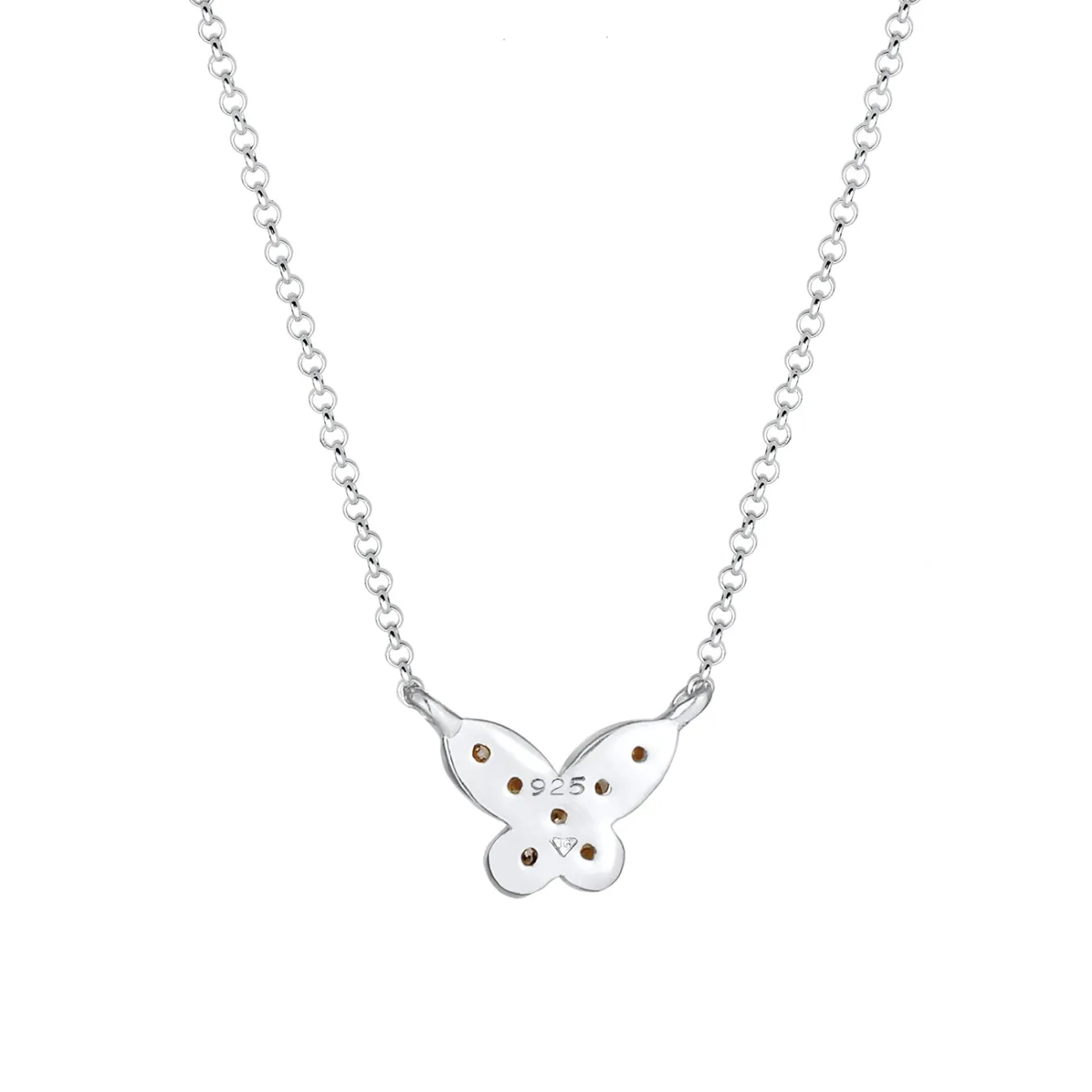 Elli "Halskette Schmetterling | Diamant (Weiß, 0,105 ct)< Halsketten|Silber