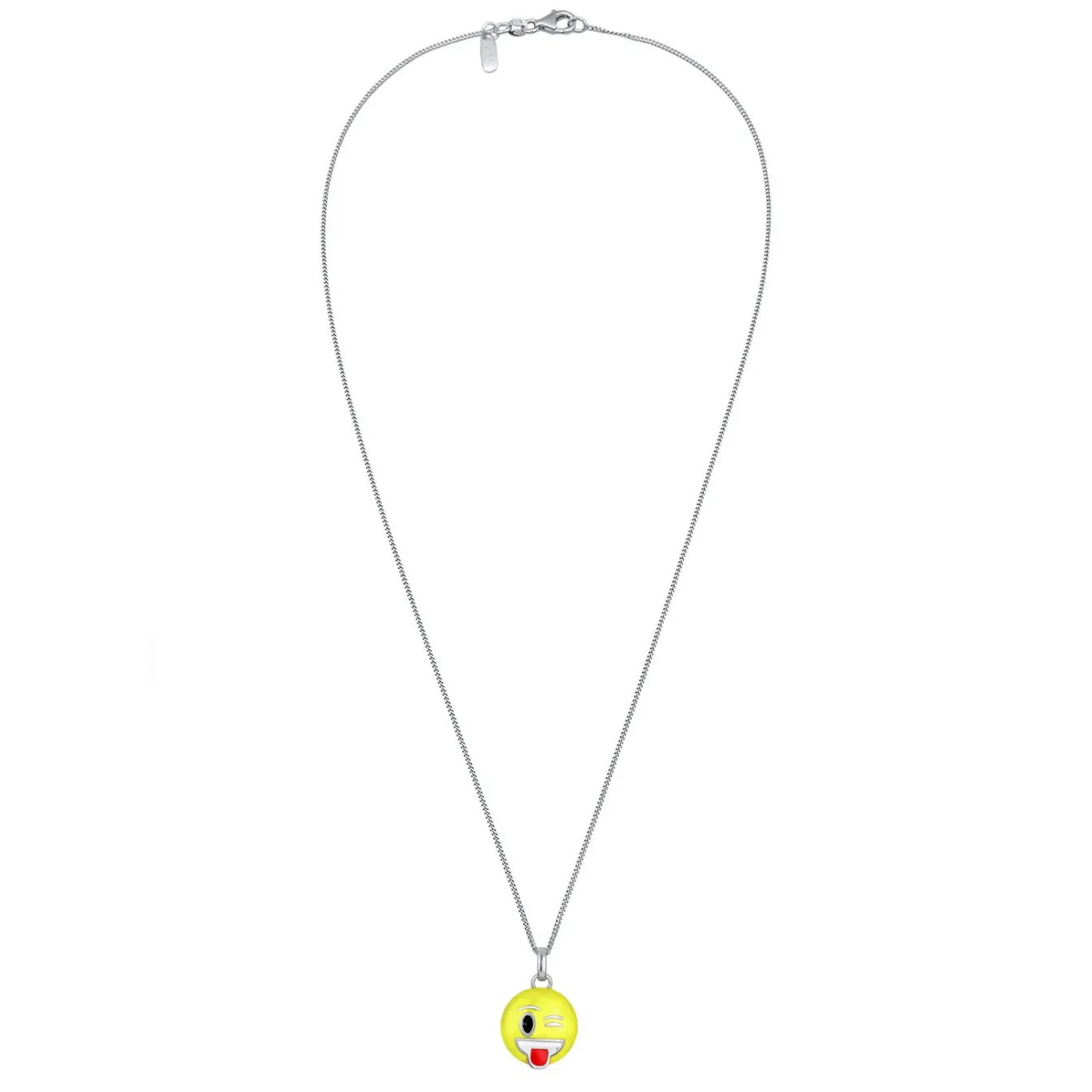 Elli "Halskette Smiling Face Emoji | Emaille (Gelb)< Vergoldet|Symbol-schmuck