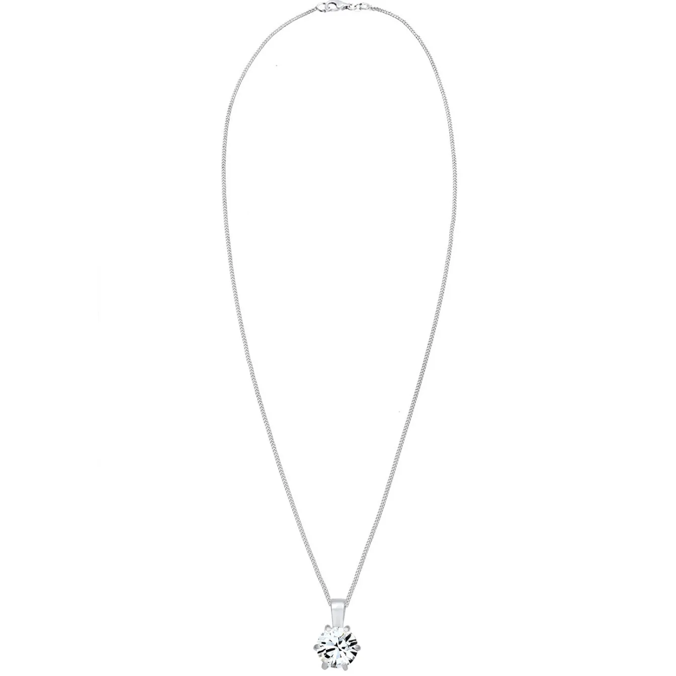 Elli "Halskette Solitär Anhänger | Kristall (Weiß)< Silber|Roségold