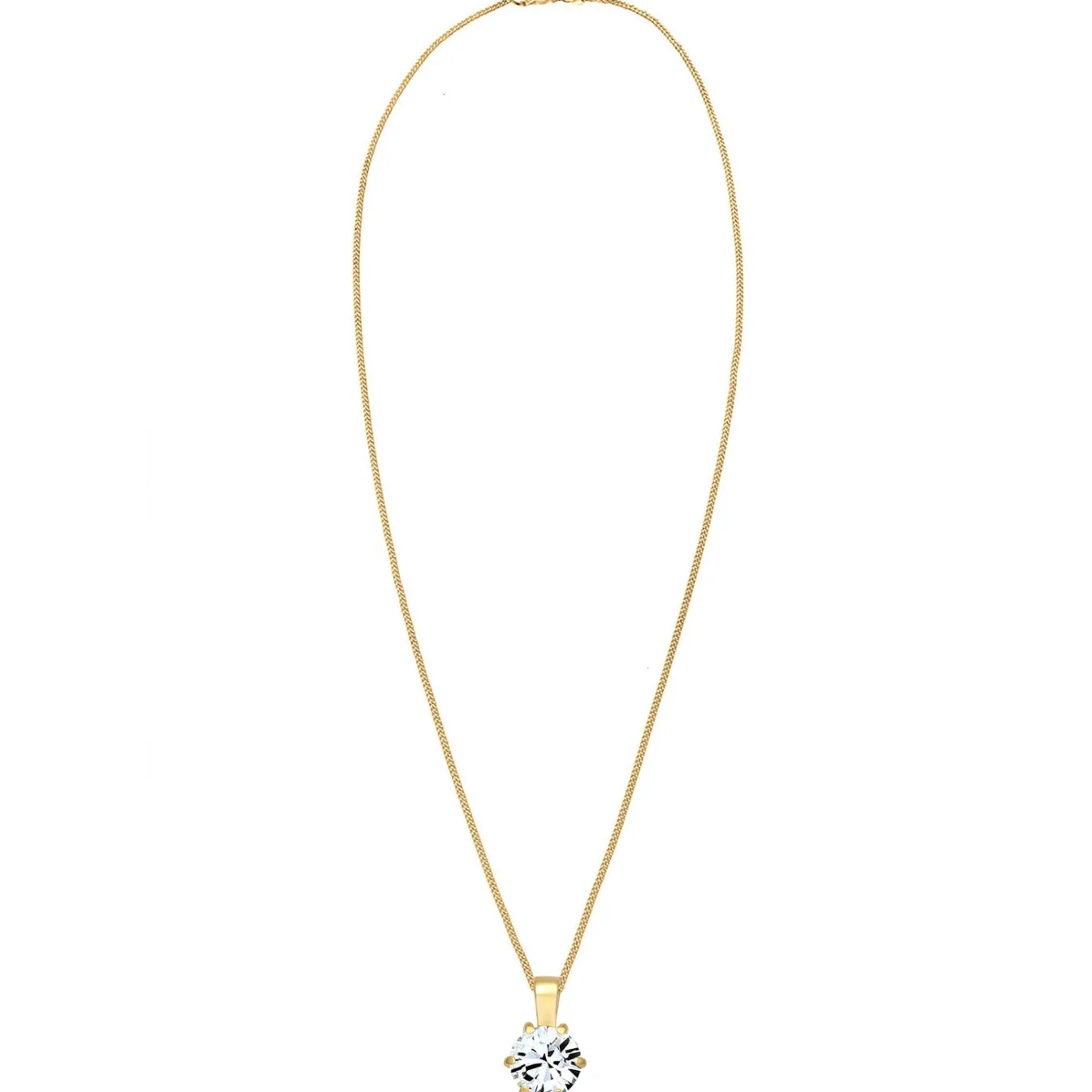 Elli "Halskette Solitär Anhänger | Kristall (Weiß)< Silber|Roségold