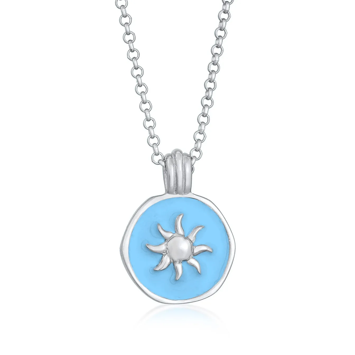 Elli "Halskette Sonne | Emaille (Blau)< Symbol-schmuck|Halsketten
