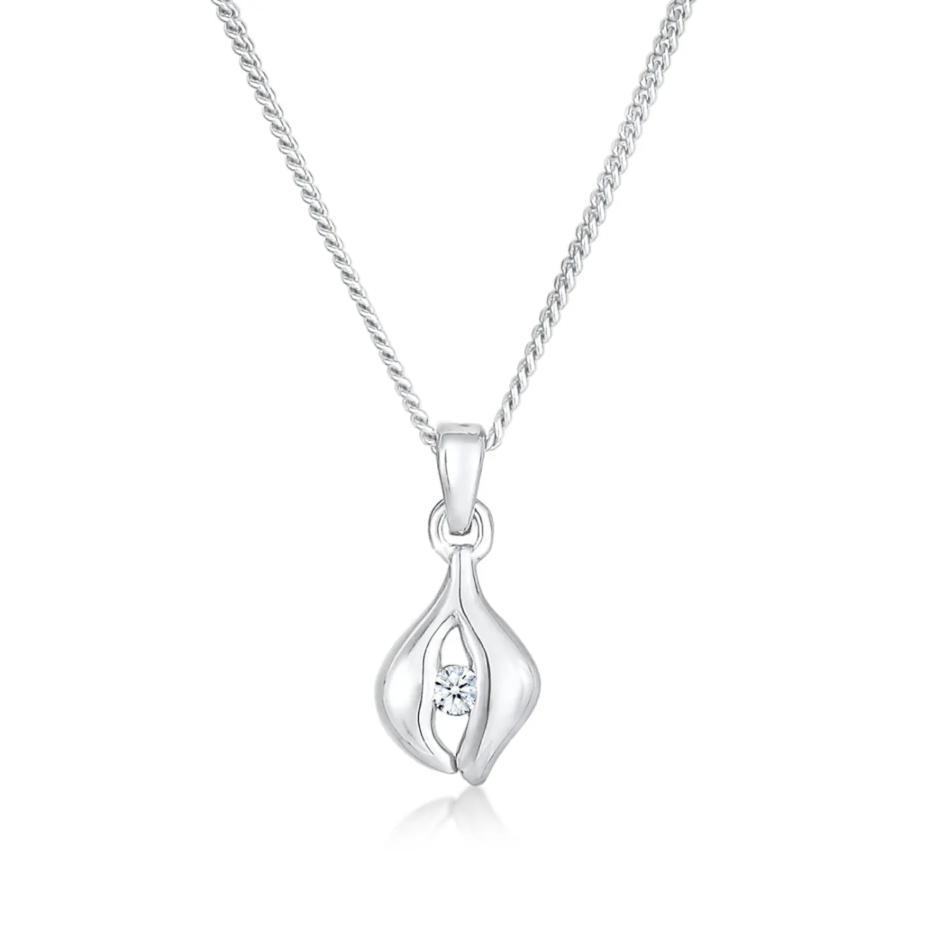 Elli "Halskette Tropfen | Diamant ( Weiß, 0,03 ct )< Halsketten|Vergoldet