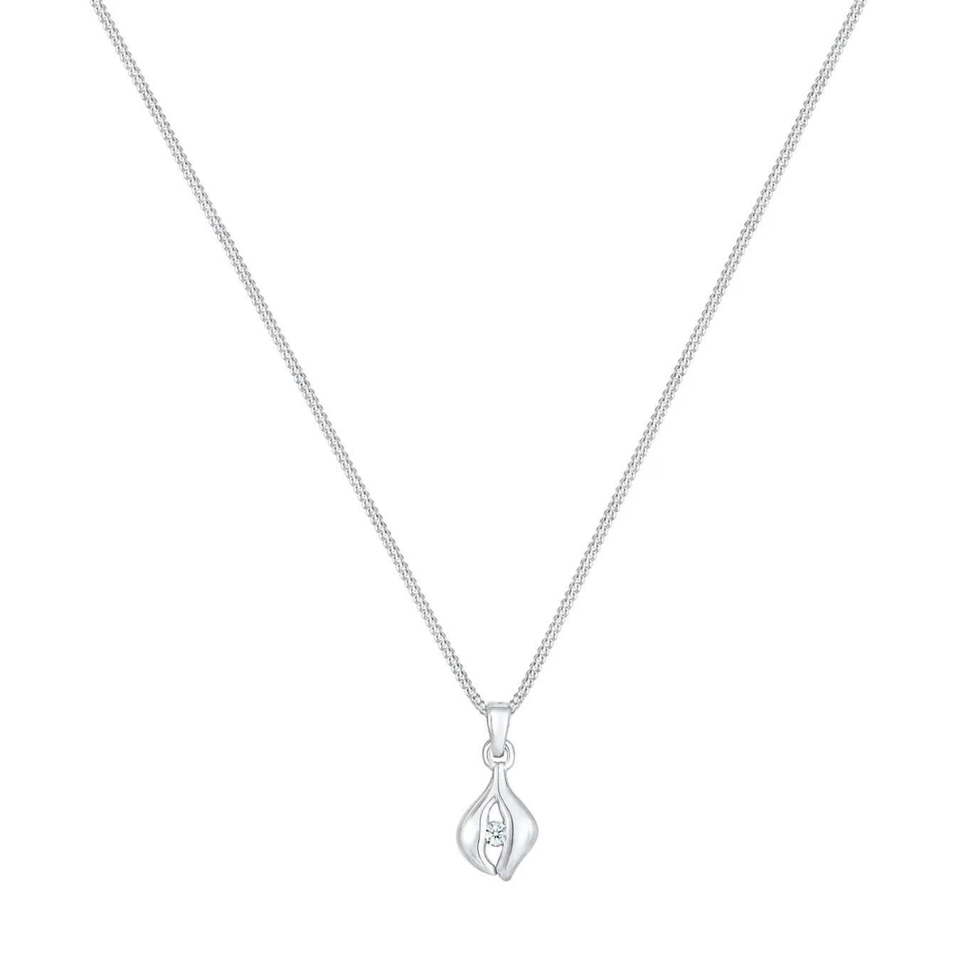 Elli "Halskette Tropfen | Diamant ( Weiß, 0,03 ct )< Halsketten|Vergoldet