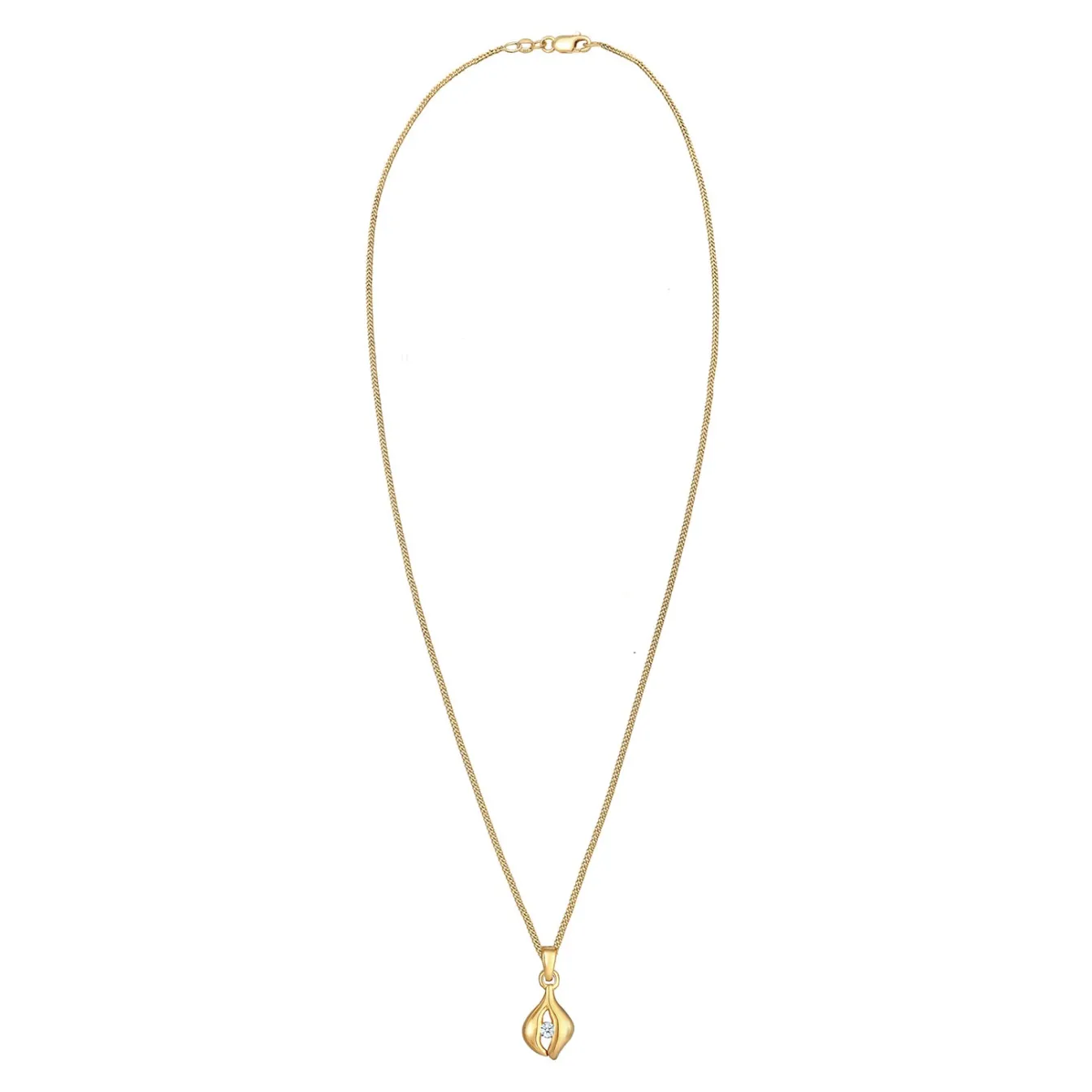 Elli "Halskette Tropfen | Diamant ( Weiß, 0,03 ct )< Halsketten|Vergoldet