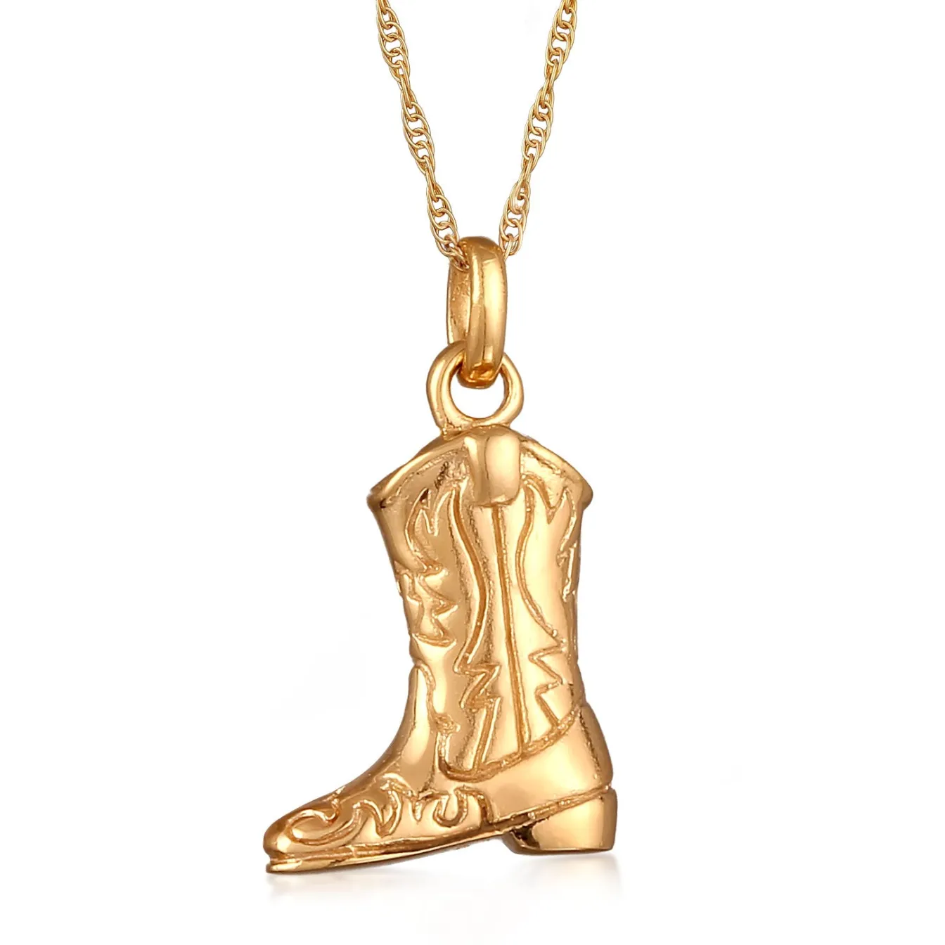 Elli "Halskette Westernstiefel Anhänger< Vergoldet|Symbol-schmuck
