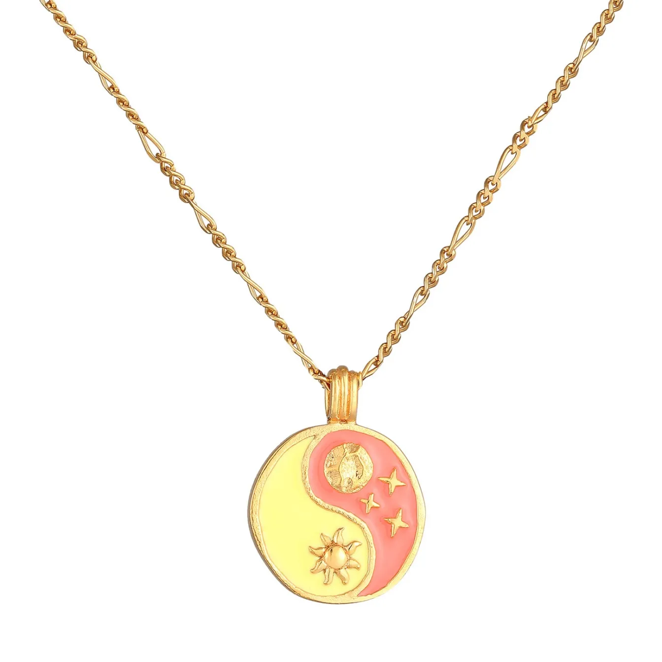 Elli "Halskette Ying Yang | Emaille< Symbol-schmuck|Halsketten