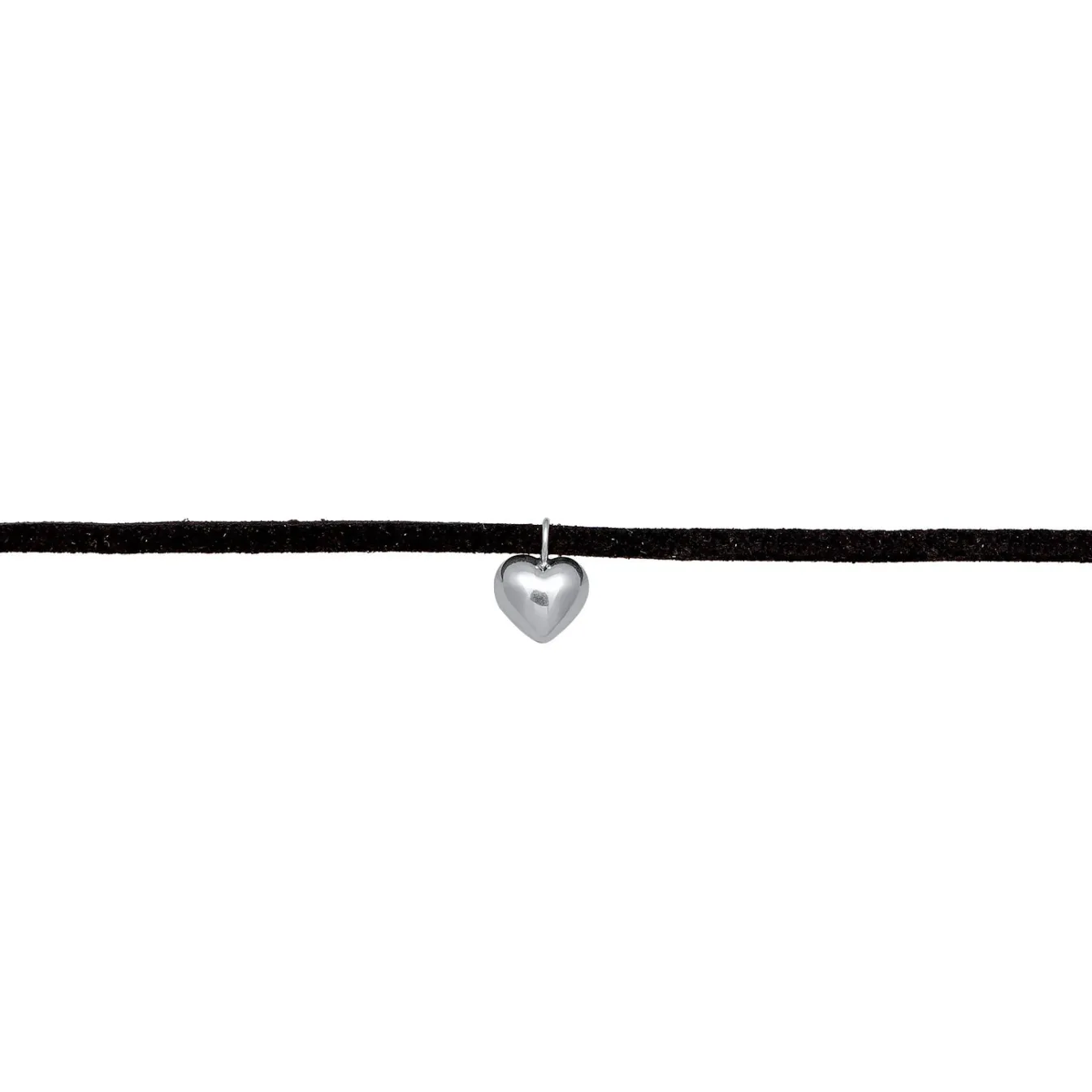 Elli "Herz-Choker Velour Optik | Synt. Leder (schwarz)< Vergoldet|Symbol-schmuck