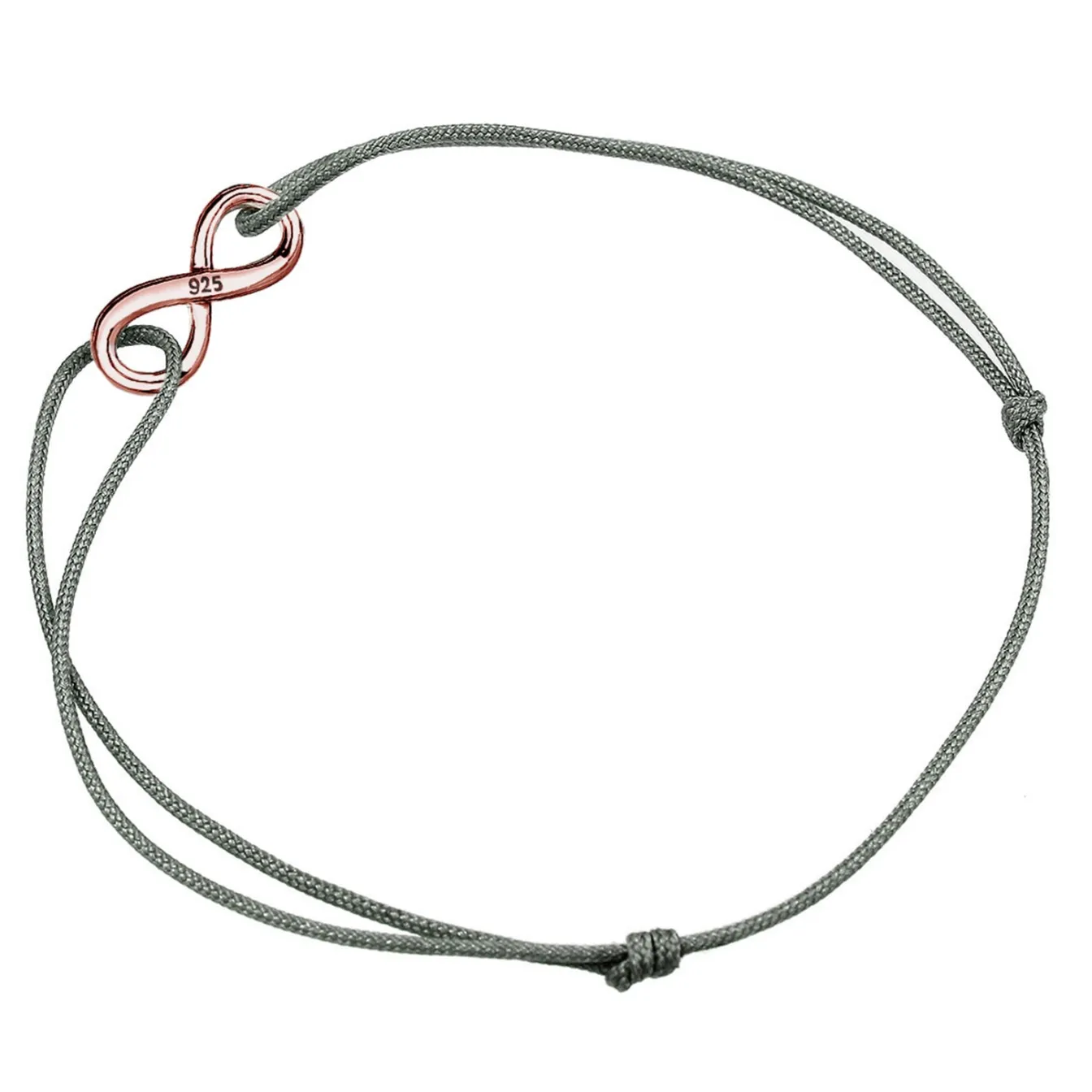 Elli "Infinity Unendlichkeit Nylon Bändchen 925er Silber< Vergoldet|Roségold